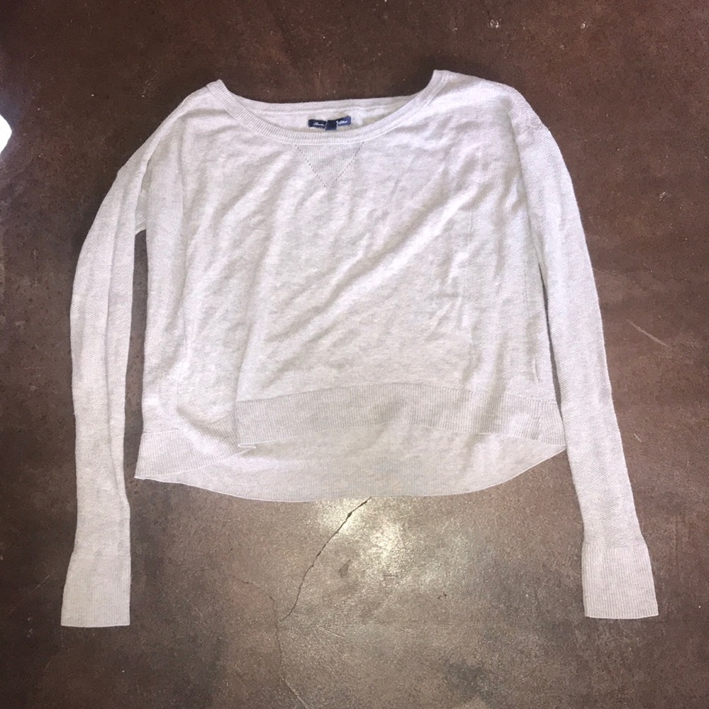 Grey/tan sweater and pink sweater